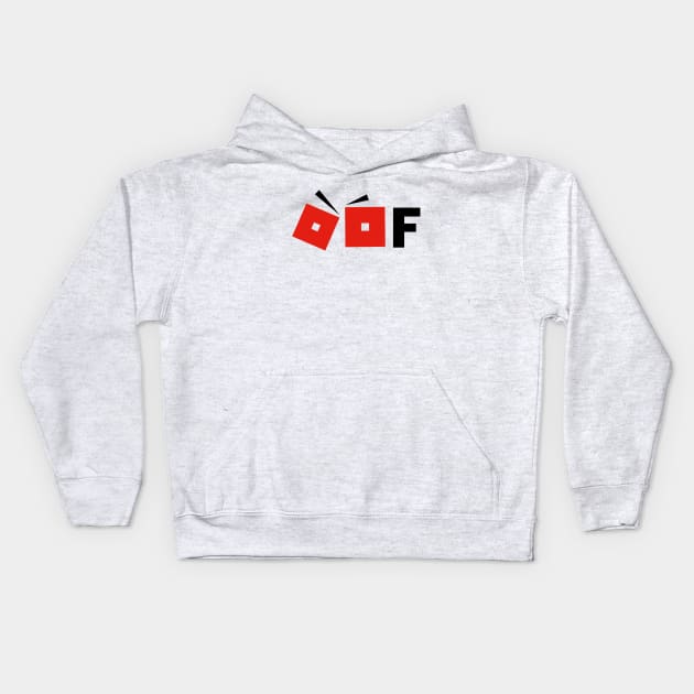 Roblox oof Logo Eye Noob Red And Black Kids Hoodie by souvikpaul